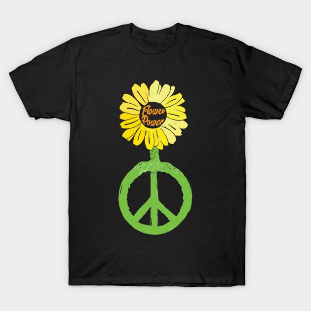 Hippie Flower Power Tree T-Shirt by PurpleSpiritZone